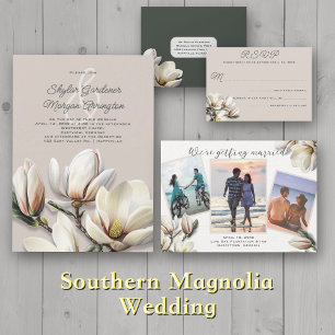 Southern Magnolia Casual Wedding Invitation
