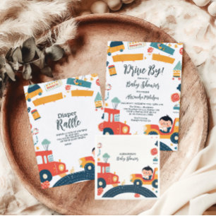 Fun Vehicle Cars Boy Baby Shower Napkins