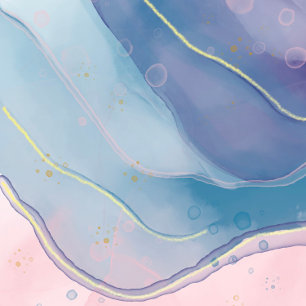 Purple Blue and Blush Pink Alcohol Ink Wedding Invitation