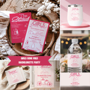 Girls Gone Mild Bachelorette Itinerary Party Invitation