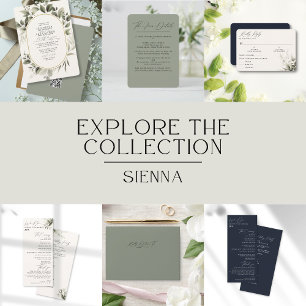 Simple Greenery Eucalyptus Navy Wedding Rose Foil Invitation