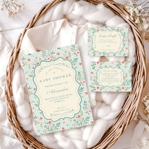 Antique Floral Scalloped Baby Shower Napkins