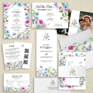 Wildflower Garden Monogrammed Wedding Invitation Envelope