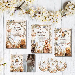 Woodland Forest Animals Baby Shower Paper Plates