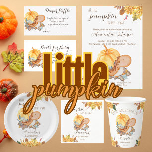 Little pumpkin dinosaur fall baby shower napkins