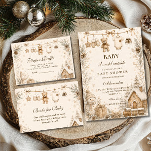 Neutral Clothesline Baby Shower Napkins