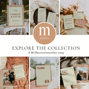 Retro 70s inspired Wedding RSVP Card