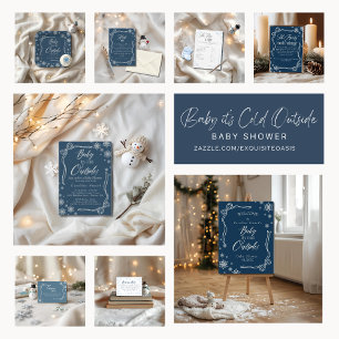 Winter  Coquette Blue Baby it's cold Paper Plates