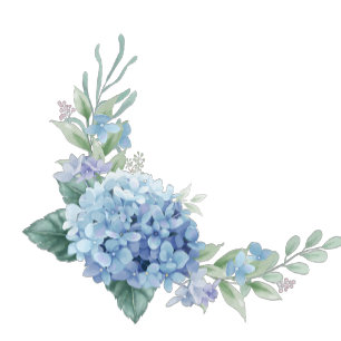 Romantic Dusty Blue Hydrangea Watercolor Wedding Favor Boxes
