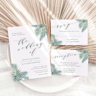 Tropical Foliage Wedding RSVP Card