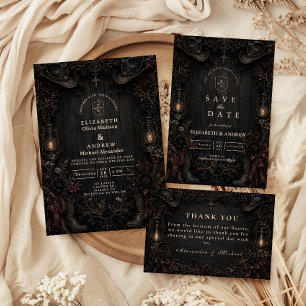 Dark Country Goth Wedding Invitation