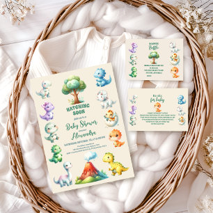 Dinosaur Egg Cute Watercolor Baby Shower Invitation