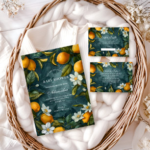 Botanical Citrus Garden Baby Shower Invitation