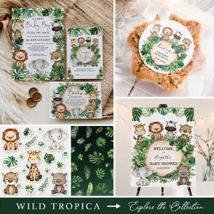 Safari Animals Beer or Baby Belly Shower Game Invitation