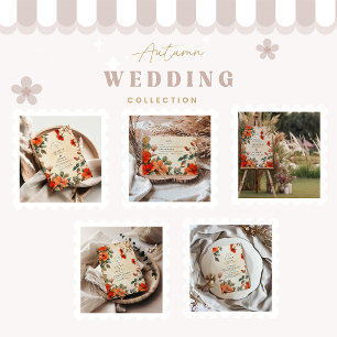 Rustic Orange Floral Wedding Foam Board