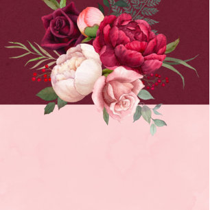 Burgundy and Blush Pink Peony Bouquet Wedding Invitation