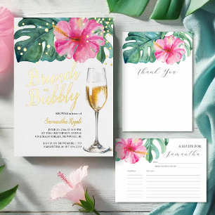 Fuchsia Tropical Floral Custom Bridal Shower Envelope