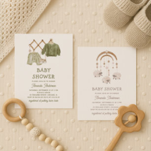 Boho Sheep Mobile   Soft Neutral Nursery Art Poster