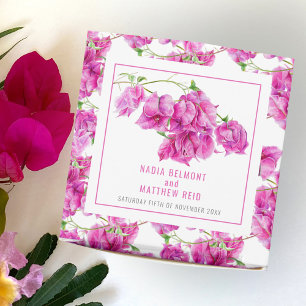 Pink bougainvillea watercolor wedding RSVP options All In One Invitation