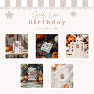 Iridescent Coquette Spooky ONE Halloween Thank You Card