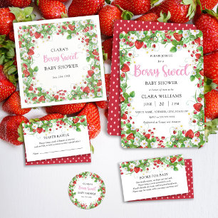 Berry Sweet Diaper Raffle Baby Shower Enclosure Card
