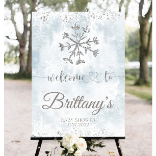 Snowflake Winter Baby Shower  Water Bottle Label