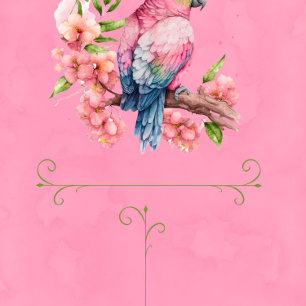 Trendy Parrot Bird Girl Baby Shower Thank You Invitation