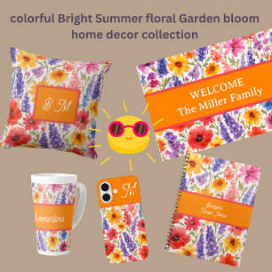 colorful Bright Summer floral Garden bloom Doormat