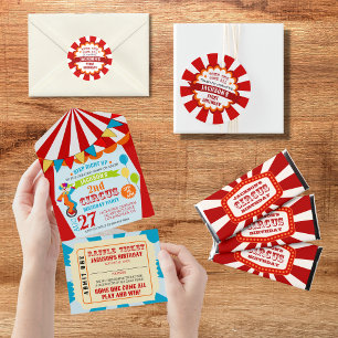 Carnival Circus Festival Kids Birthday Party Hershey Bar Favors