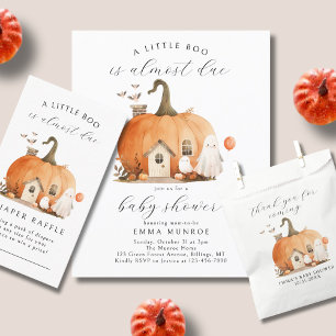 Cute Gender Neutral Script Halloween Baby Shower Thank You Card