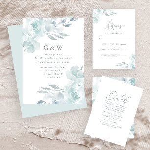 Pretty Blue Floral Photo Wedding Postponement