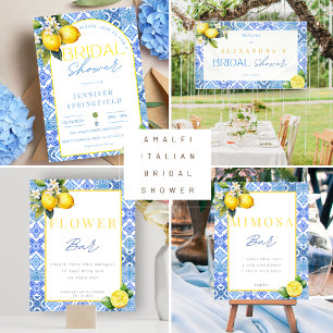 Italian Lemon Bridal Shower Bubbly Bar Sign Poster