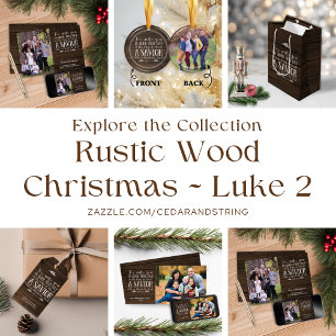 Rustic Wood Christmas Bible Verse Holiday Photo