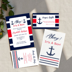 Ahoy It's A Boy! Nautical Baby Shower Paper Guest Towels