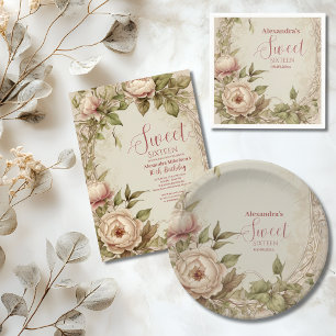 Soft Pastel Floral Watercolor Sweet 16 Paper Plates