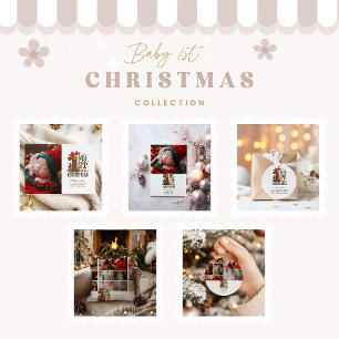  Plaid Rustic  First Christmas Ornament