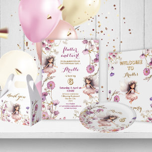 Lavender Fairy wildflower Pixie Invitations