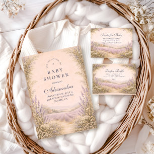 Lavender Field Countryside Baby Shower Napkins