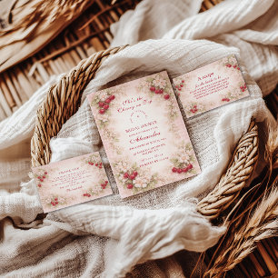 Cherry Blossom Garden Romance Bridal Shower Invitation