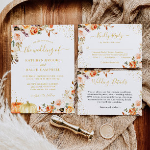 Autumn Gold Botanical Floral  Return Address Label