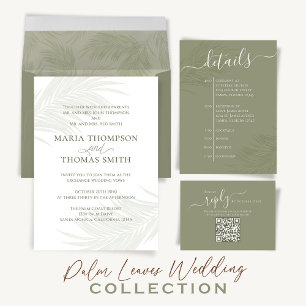 Simple Calligraphy Palm Leaves Meal Choice RSVP