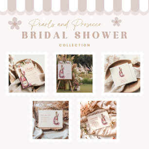 Sparkling Pearls and Prosecco Bridal Shower Enclosure Card