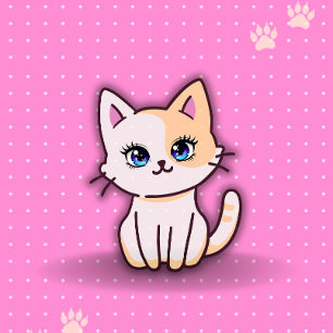 Cute Pink Kitty Cat Personalized School 3 Ring Binder