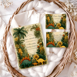 Cute Dinosaur Baby Shower Books for Baby  Enclosure Card