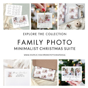 2 Photos 2026 Calendar Script Merry Christmas Holiday Card