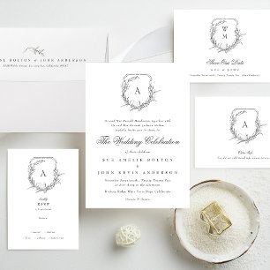 classic elegant formal traditional monogram logo invitation