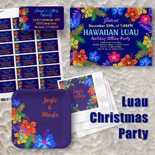 Hibiscus Christmas Luau Party Napkins