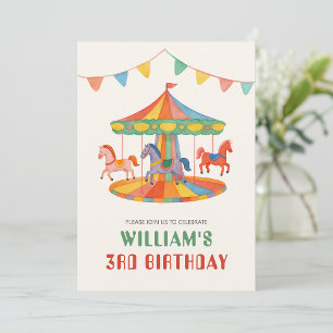 Adorable Carousel Birthday Paper Plates