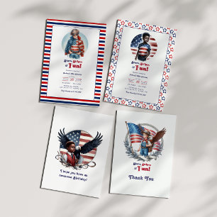 Stars, Stripes & Fun   All American Boy Birthday Invitation