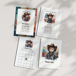 “Not My First Rodeo” Western Cowboy Birthday Invitation